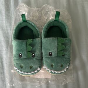 Green Dinosaur Kids Slippers